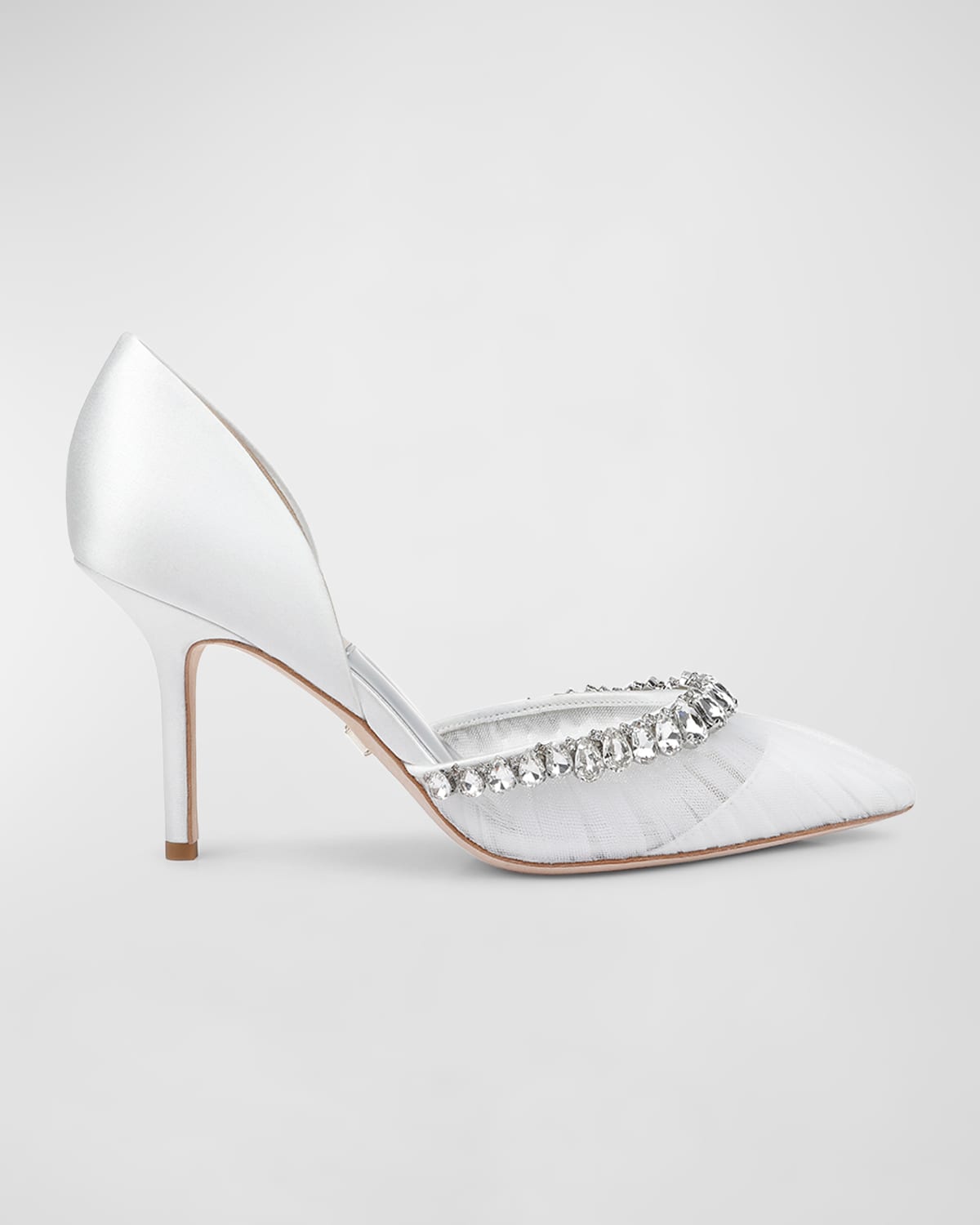 BADGLEY MISCHKA EVERLEY CRYSTAL TULLE COCKTAIL PUMPS