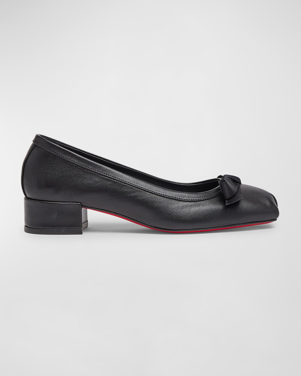 Shop Christian Louboutin Mamaflirt Leather Red Sole Ballerina Pumps In Black