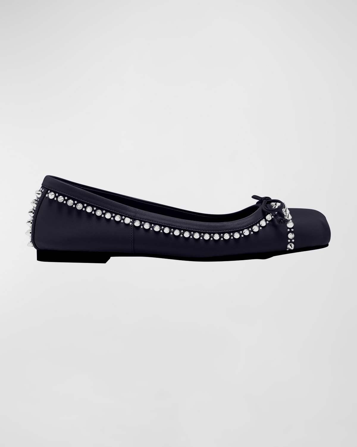 Shop Christian Louboutin Mamadrague Spikes Red Sole Ballerina Flats In Black