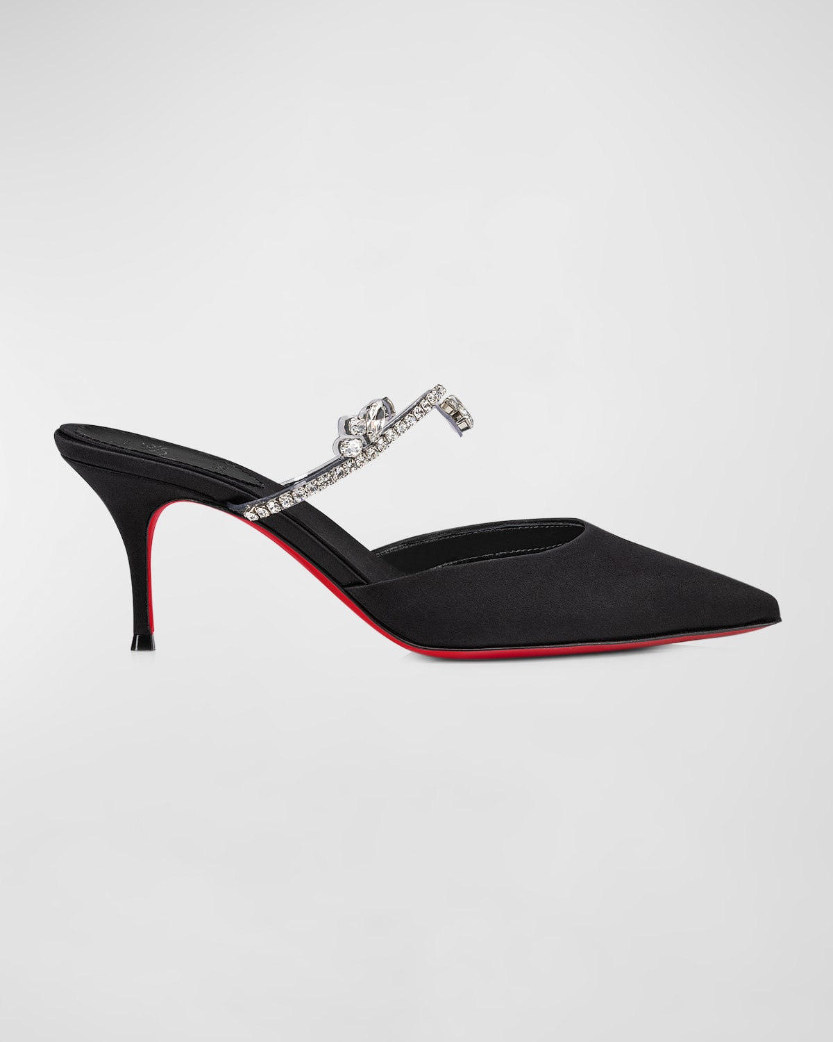 CHRISTIAN LOUBOUTIN PLANET QUEEN EMBELLISHED RED SOLE MULE PUMPS
