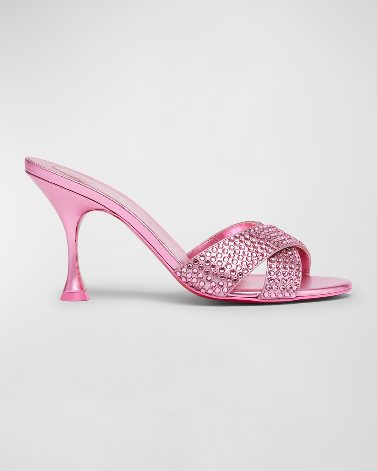 Shop Christian Louboutin Mariza Is Back Strass Red Sole Crisscross Sandals In Glam Pink