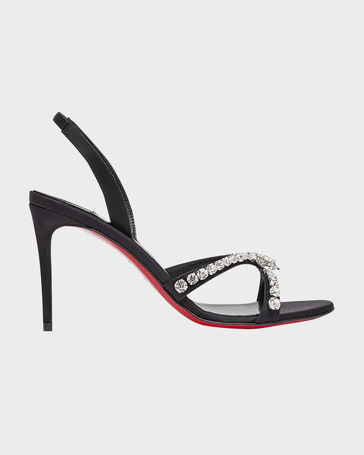 Christian Louboutin Emilia Embellished Red Sole Halter Sandals In Black