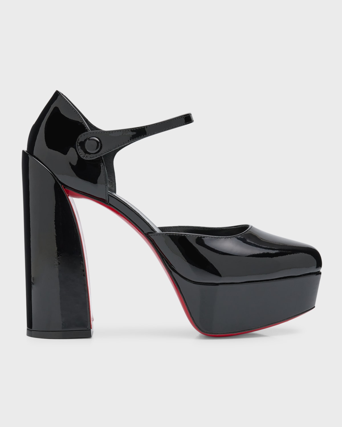 Christian Louboutin Movida Patent Red Sole Platform Pumps In Black