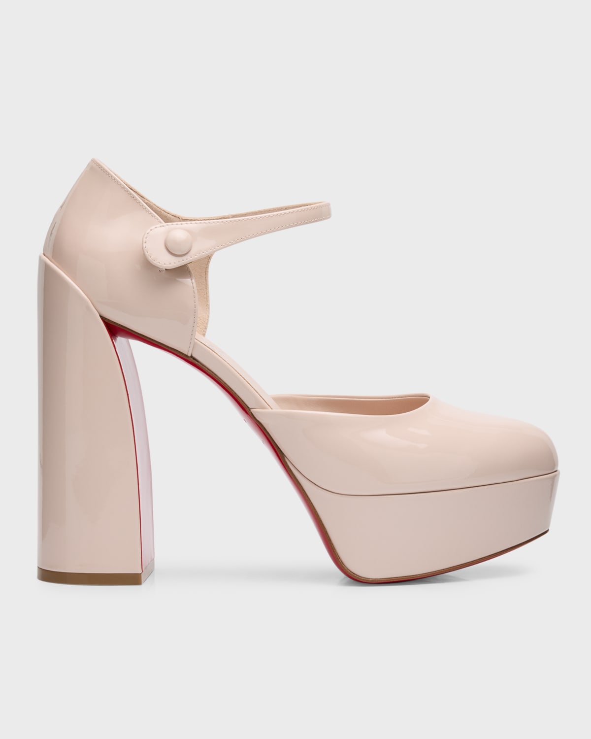 Christian Louboutin Movida Patent Red Sole Platform Pumps In Leche