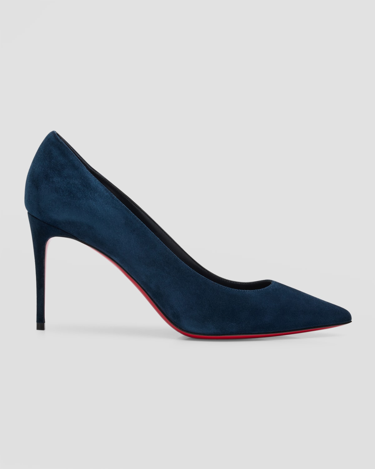 Shop Christian Louboutin Kate Suede Red Sole Classic Pumps In Marine