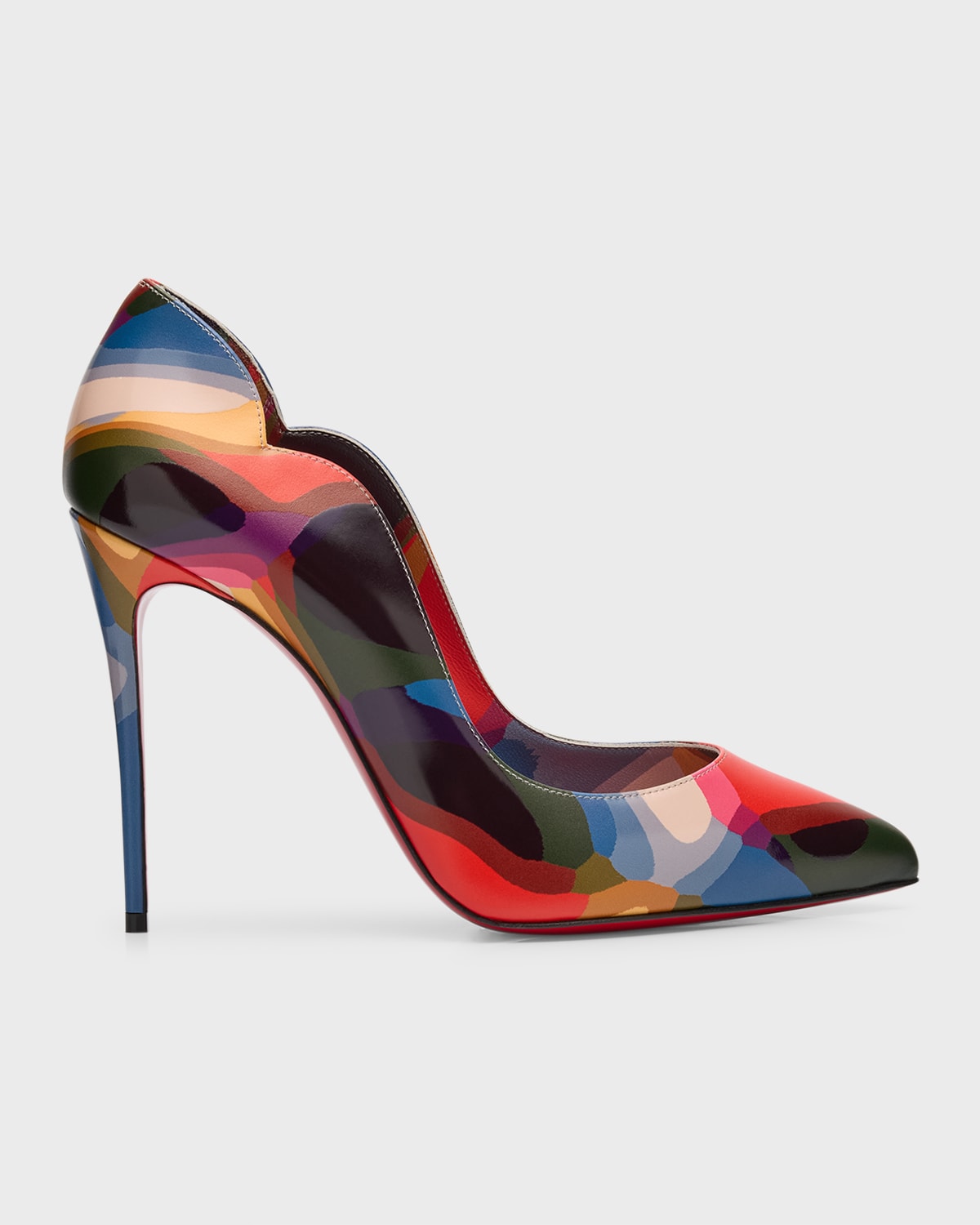 Christian Louboutin Womens Multi Hot Chick 100 Patterned Leather Courts In Multi-coloured