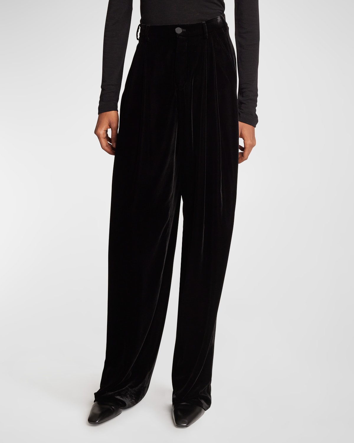 Men's Velour Wide-Leg Pants