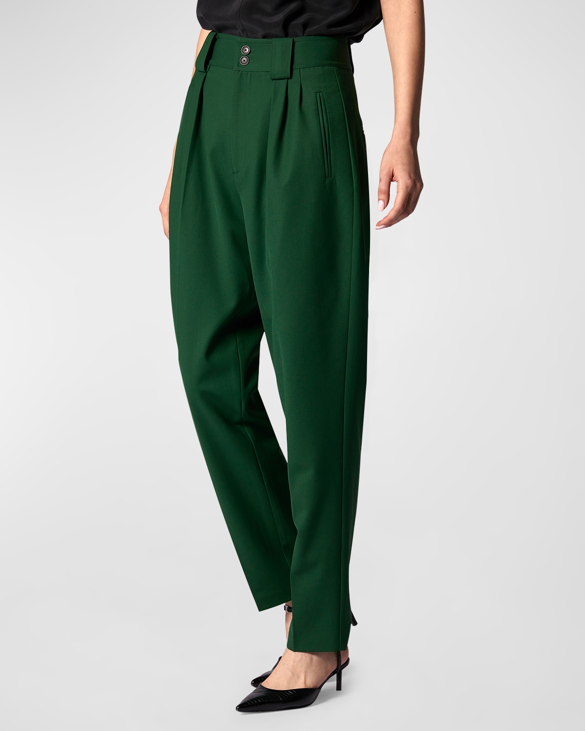 EQUIPMENT LINCOLN PLEATED HIGH-RISE TROUSERS