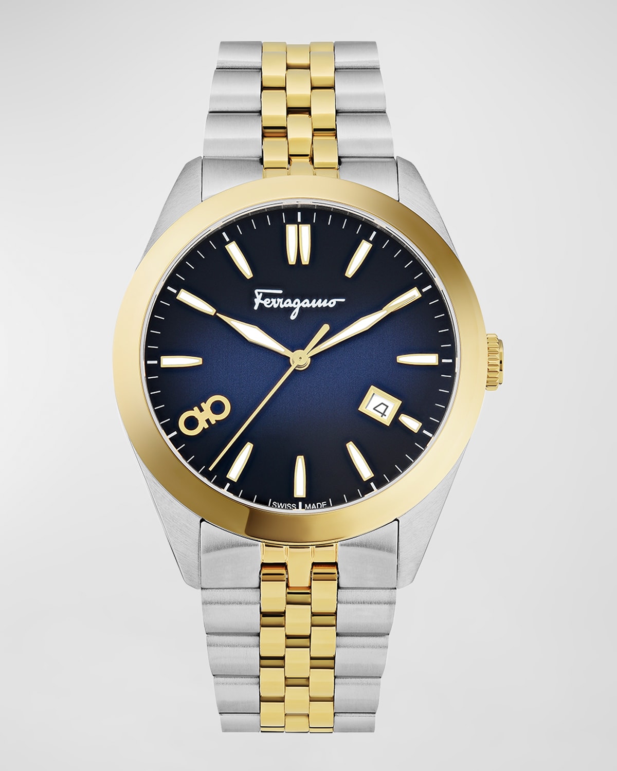 Shop Ferragamo Men's 42mm  Classic Watch With Bracelet Strap, Two Tone