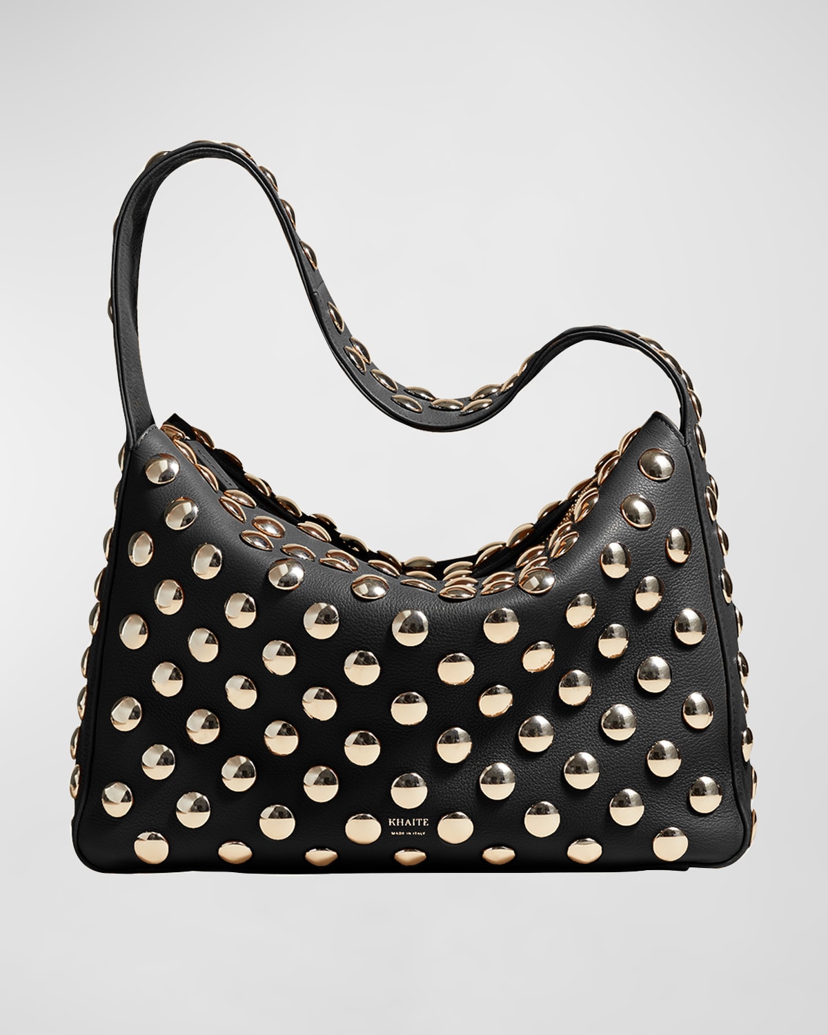 Khaite Elena Studded Leather Shoulder Bag In 200 Black