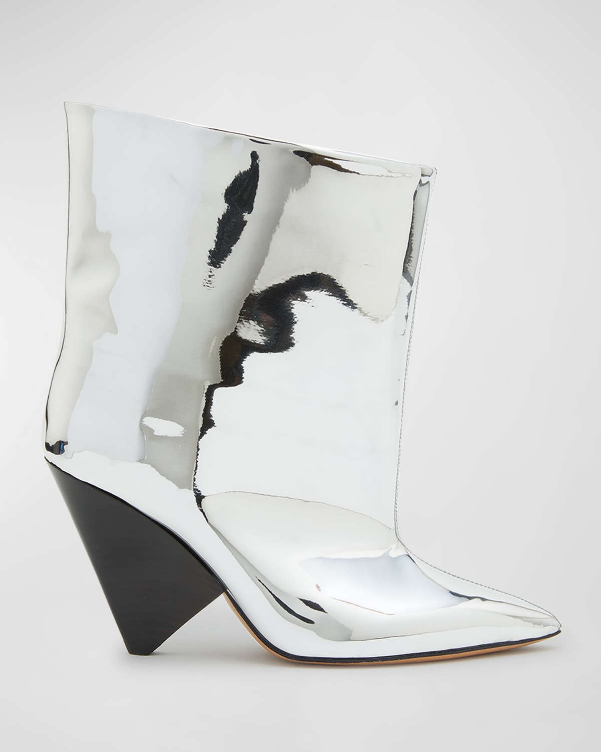 Shop Isabel Marant Miyako Metallic Ankle Booties In Silver