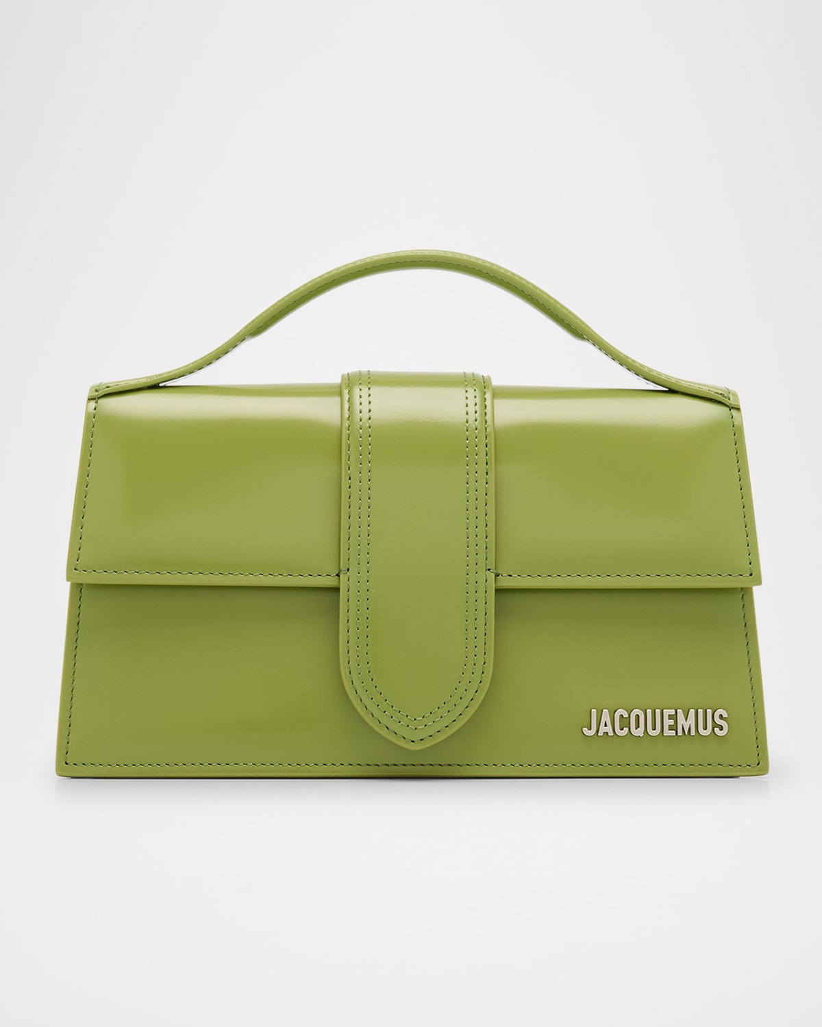 Jacquemus Le Grand Bambino Leather Crossbody Flap Bag In Green