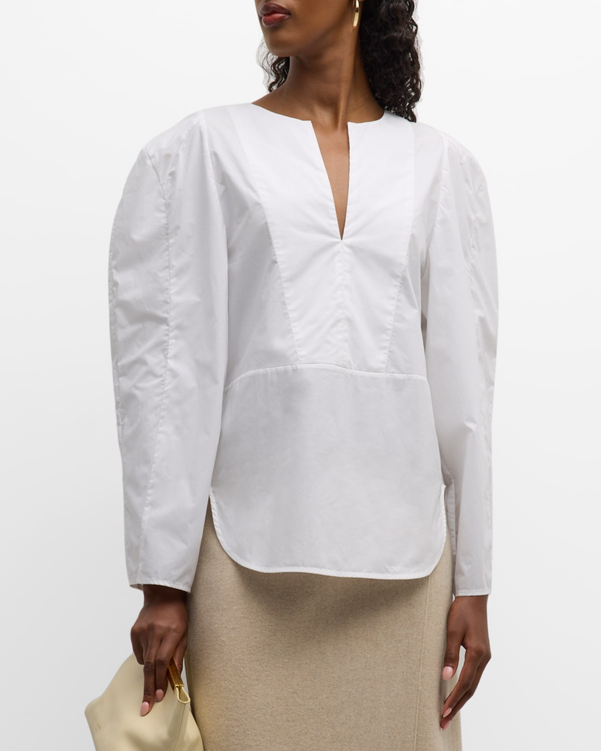 Shop By Malene Birger Emely Cotton Blouse In Pure White