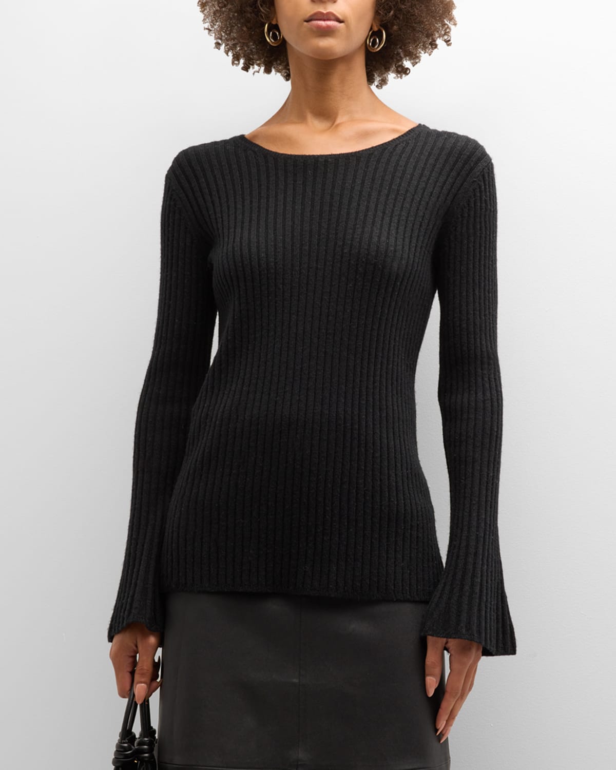 Shop By Malene Birger Cyrema Rib-knit Sweater In Black