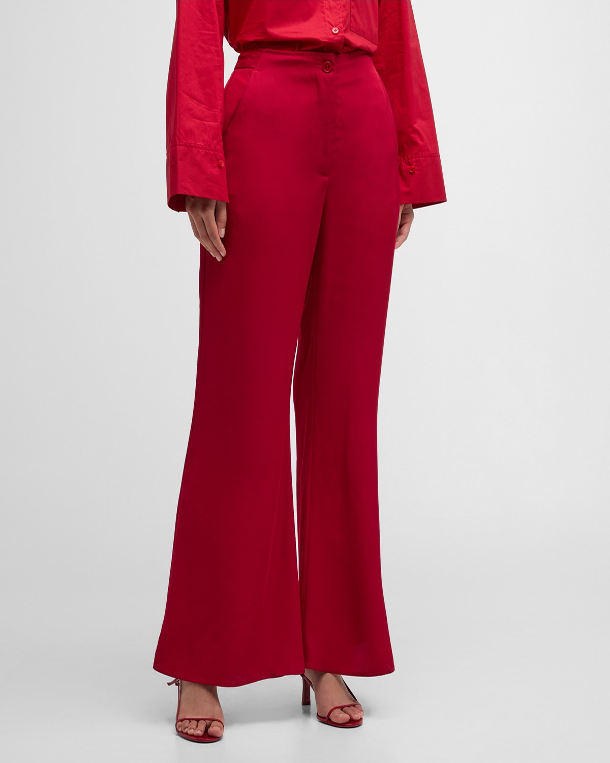 By Malene Birger Amores Flare Pants In Jester Red
