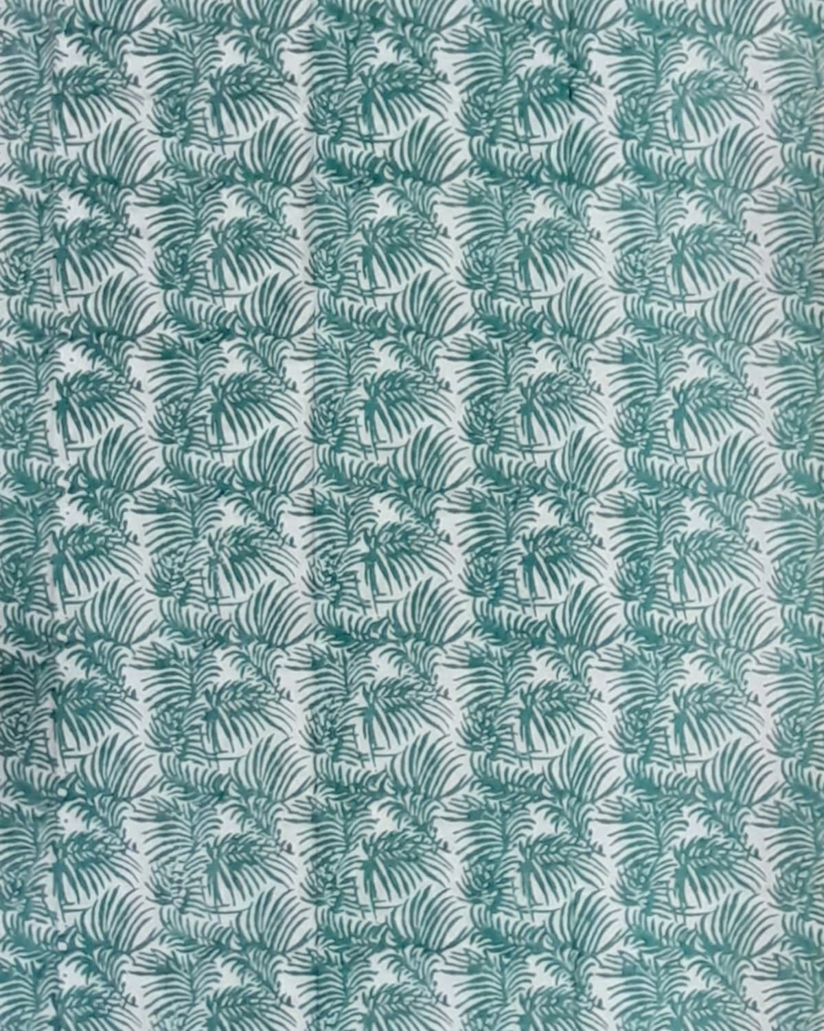 Shop Les Ottomans Lemon Hand-printed Cotton Tablecloth In Teal Pattern