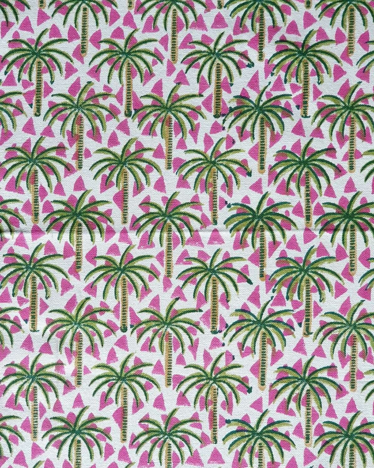 Shop Les Ottomans Lemon Hand-printed Cotton Tablecloth In Green/pink