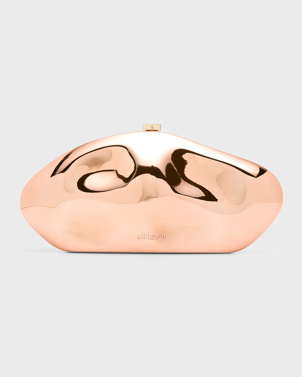 Cult Gaia The Caldera Metallic Clutch Bag In Copper