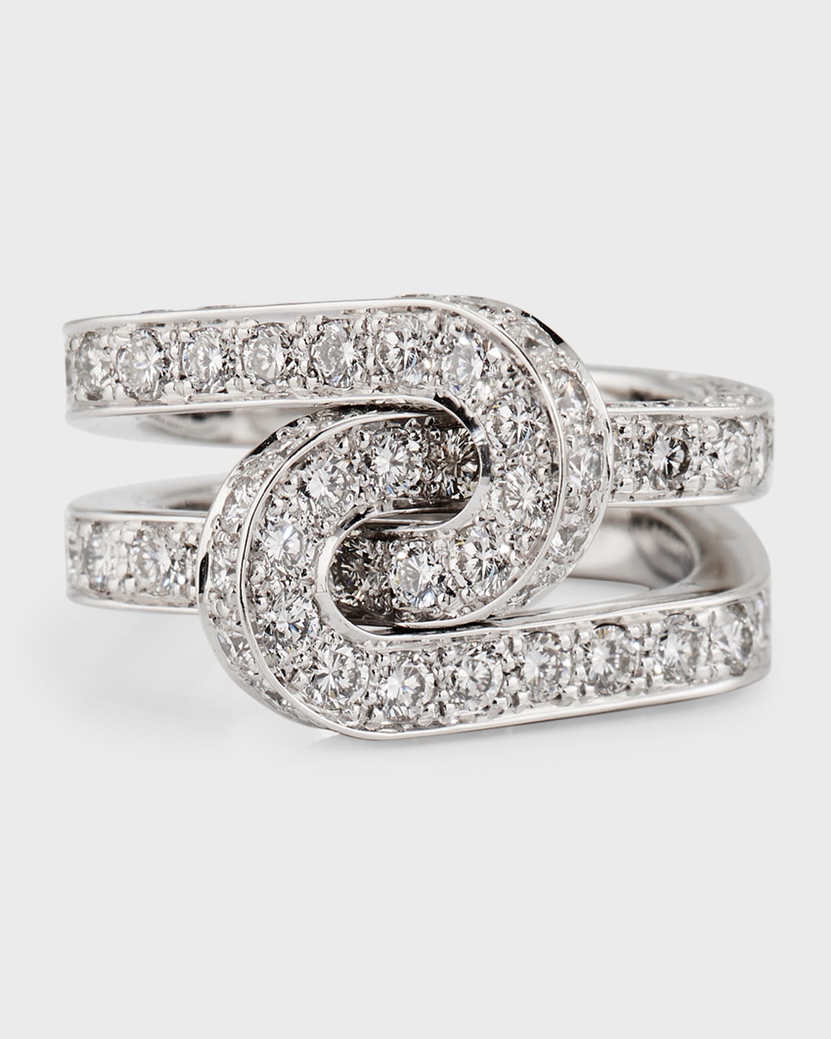 Maillon Star 18K White Gold Diamond Ring, Size 7 (54)
