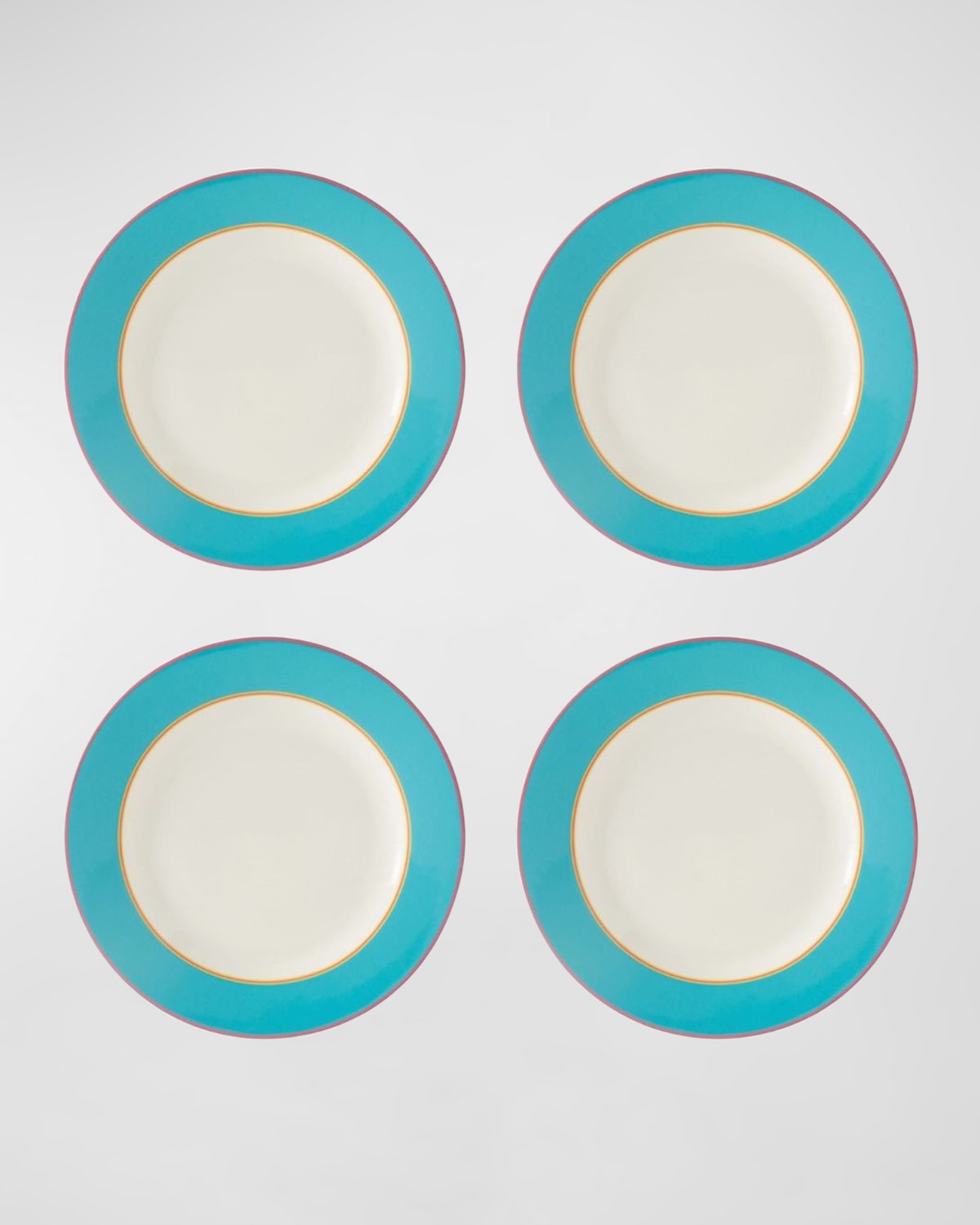 Kit Kemp For Spode Calypso Salad Plates 9.5", Set Of 4 In Blue