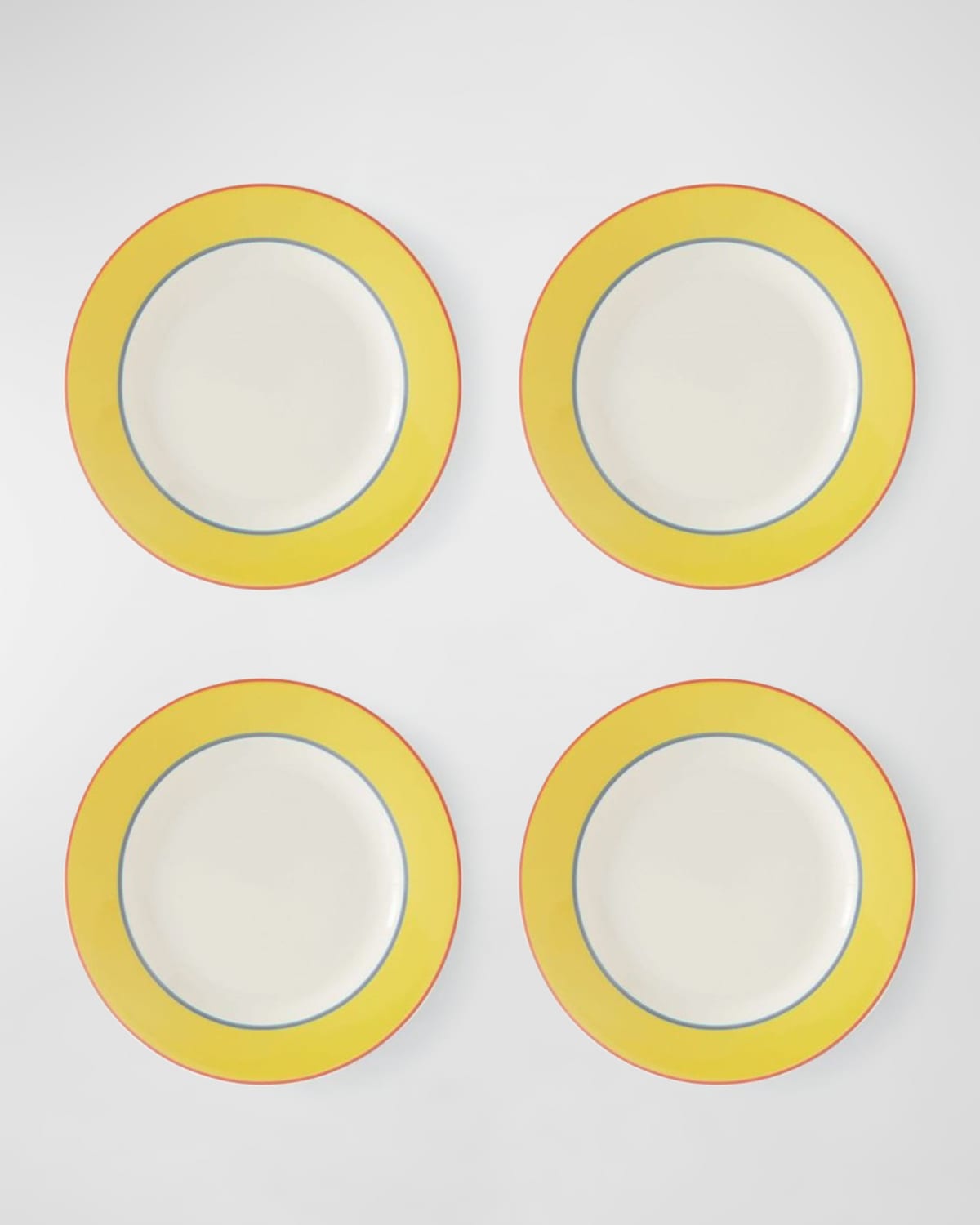 Shop Kit Kemp For Spode Calypso Salad Plates 9.5", Set Of 4 In Yellow