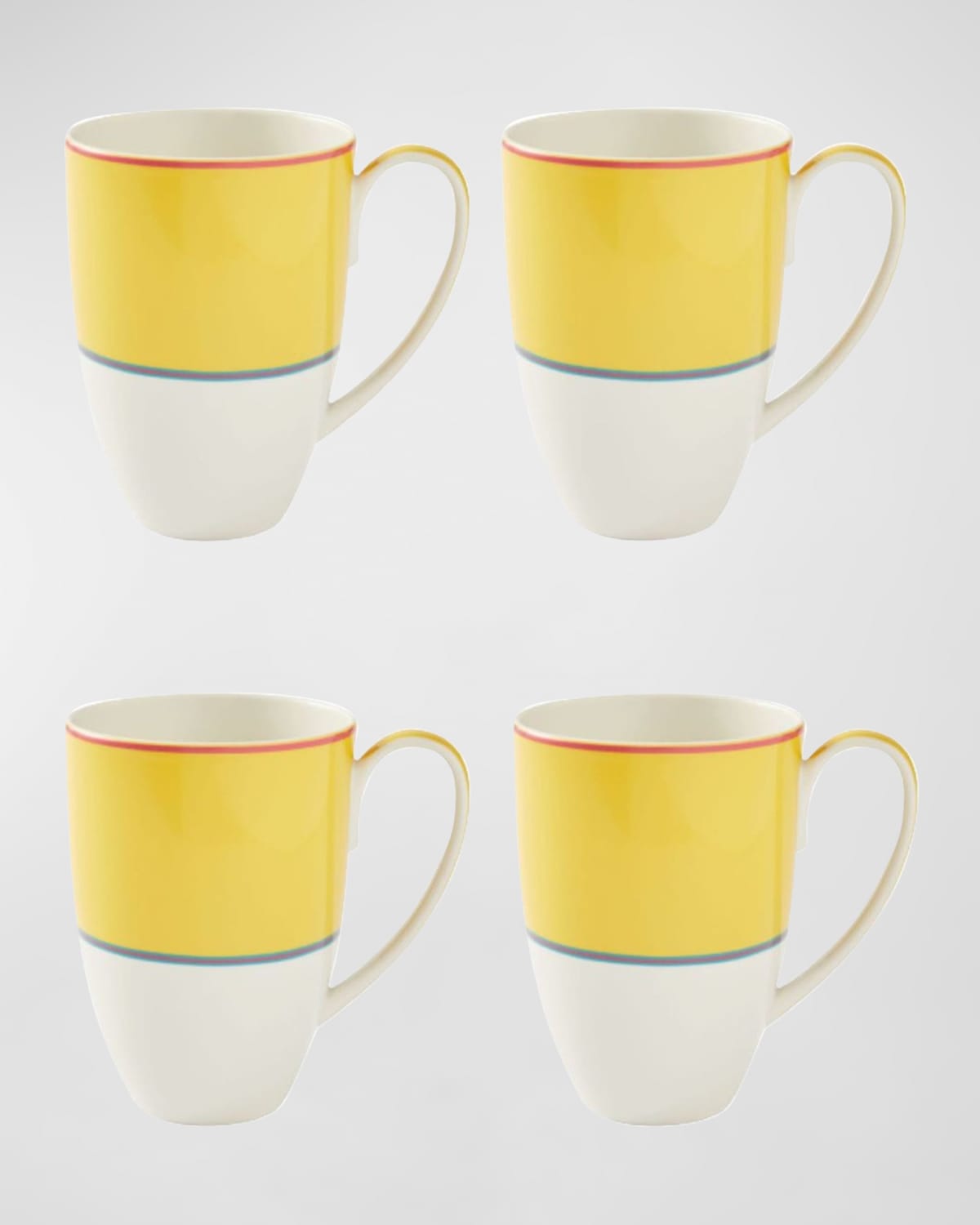 Kit Kemp For Spode Calypso 17oz Mugs, Set Of 4 In Yellow
