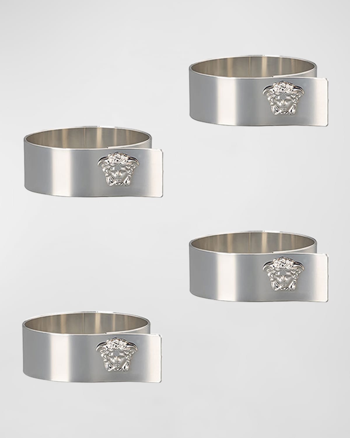 Versace Medusa Napkin Ring, Set Of 4 In Silver