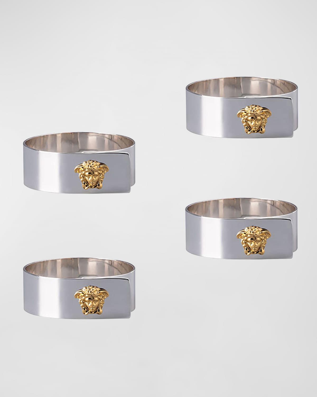 Shop Versace Medusa Napkin Ring, Set Of 4 In Gold 2