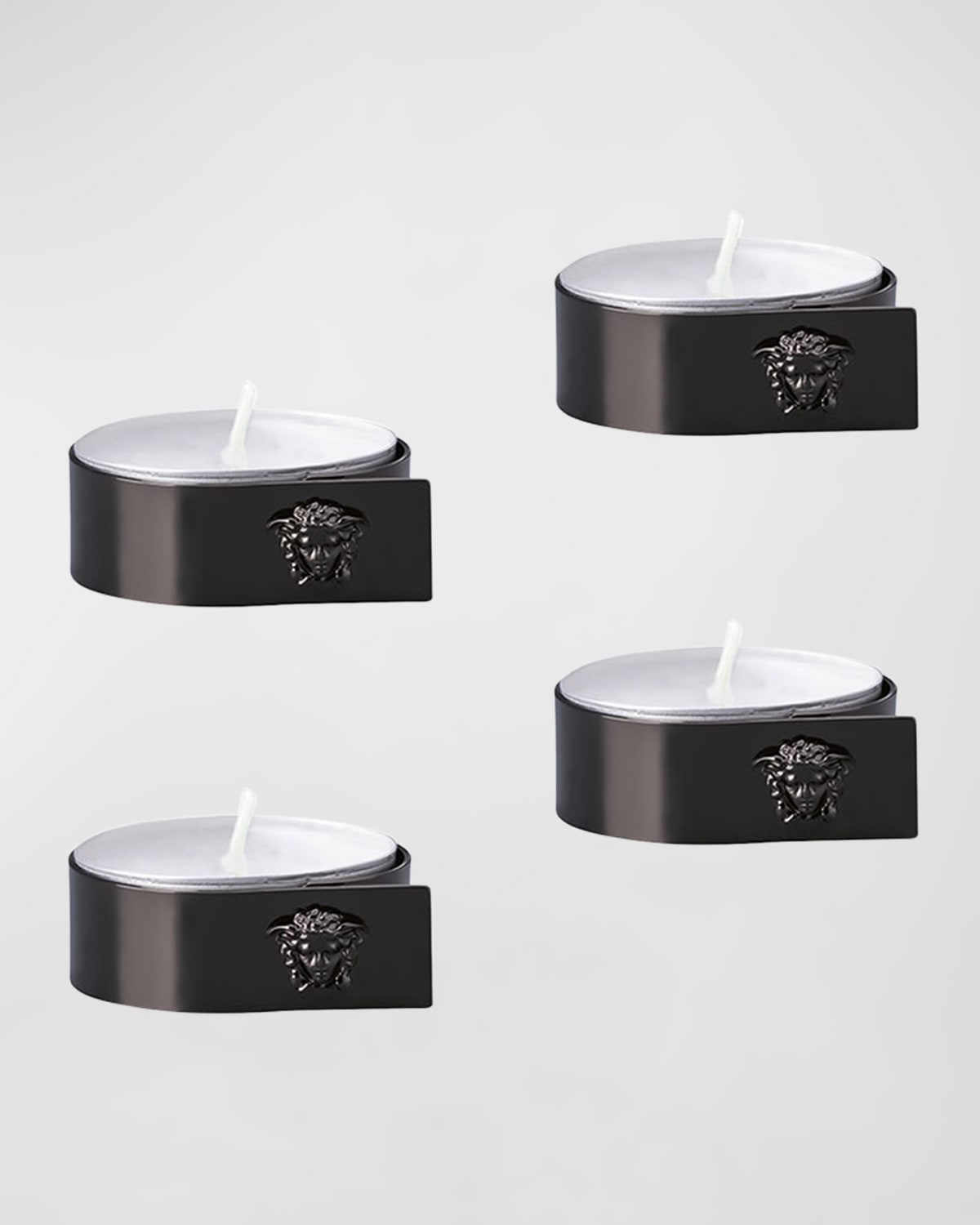 Shop Versace Medusa Tea Lights, Set Of 4 In Black