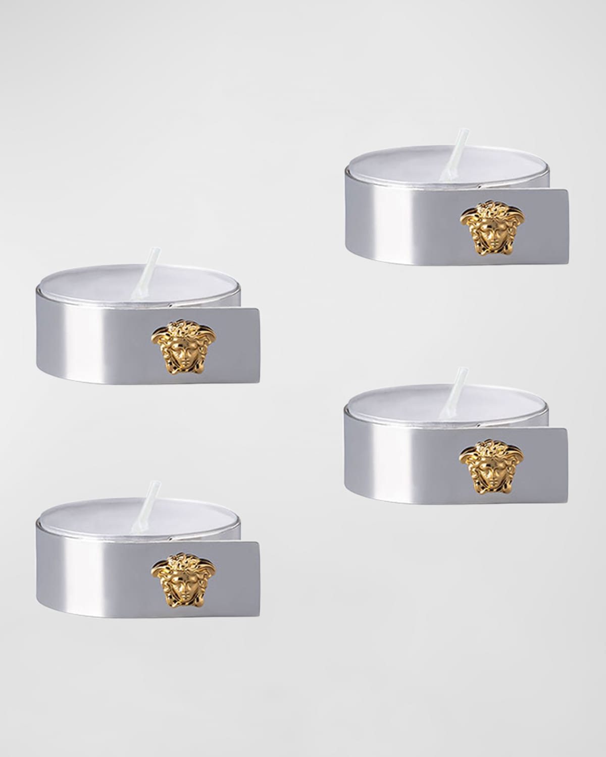 Shop Versace Medusa Tea Lights, Set Of 4 In Gold