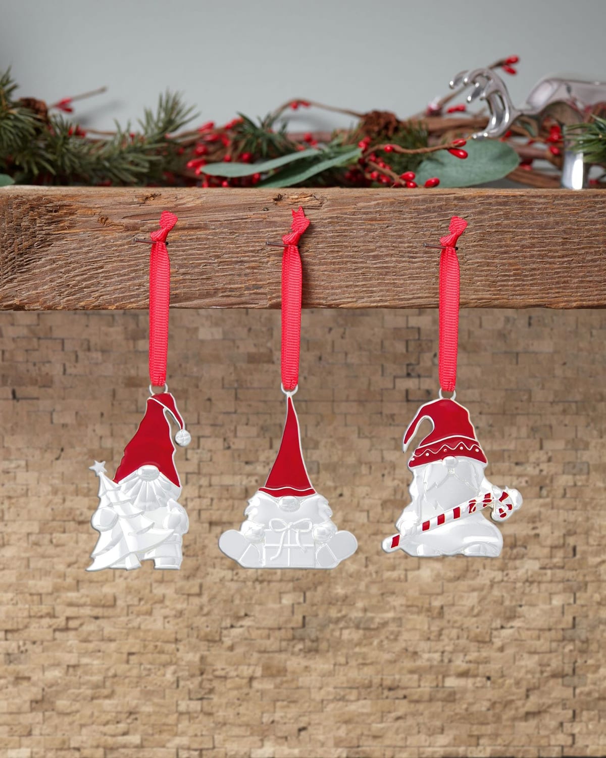 Nambe Mini Gnome Ornaments - Set Of 3