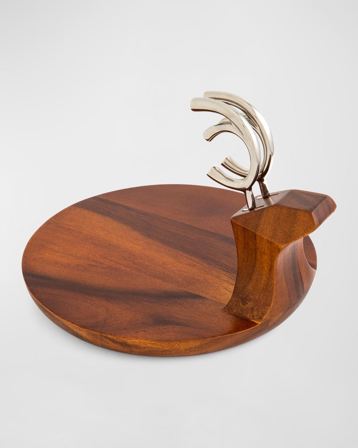 Nambe Reindeer Platter In Brown