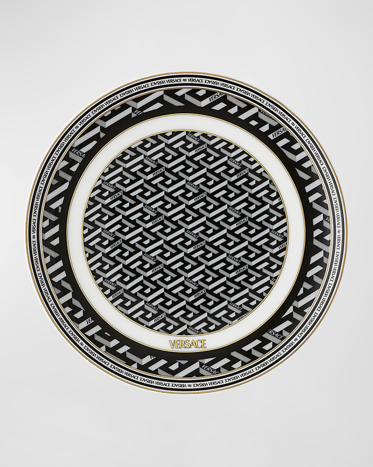 Versace La Greca Signature Bread & Butter Plate In Black