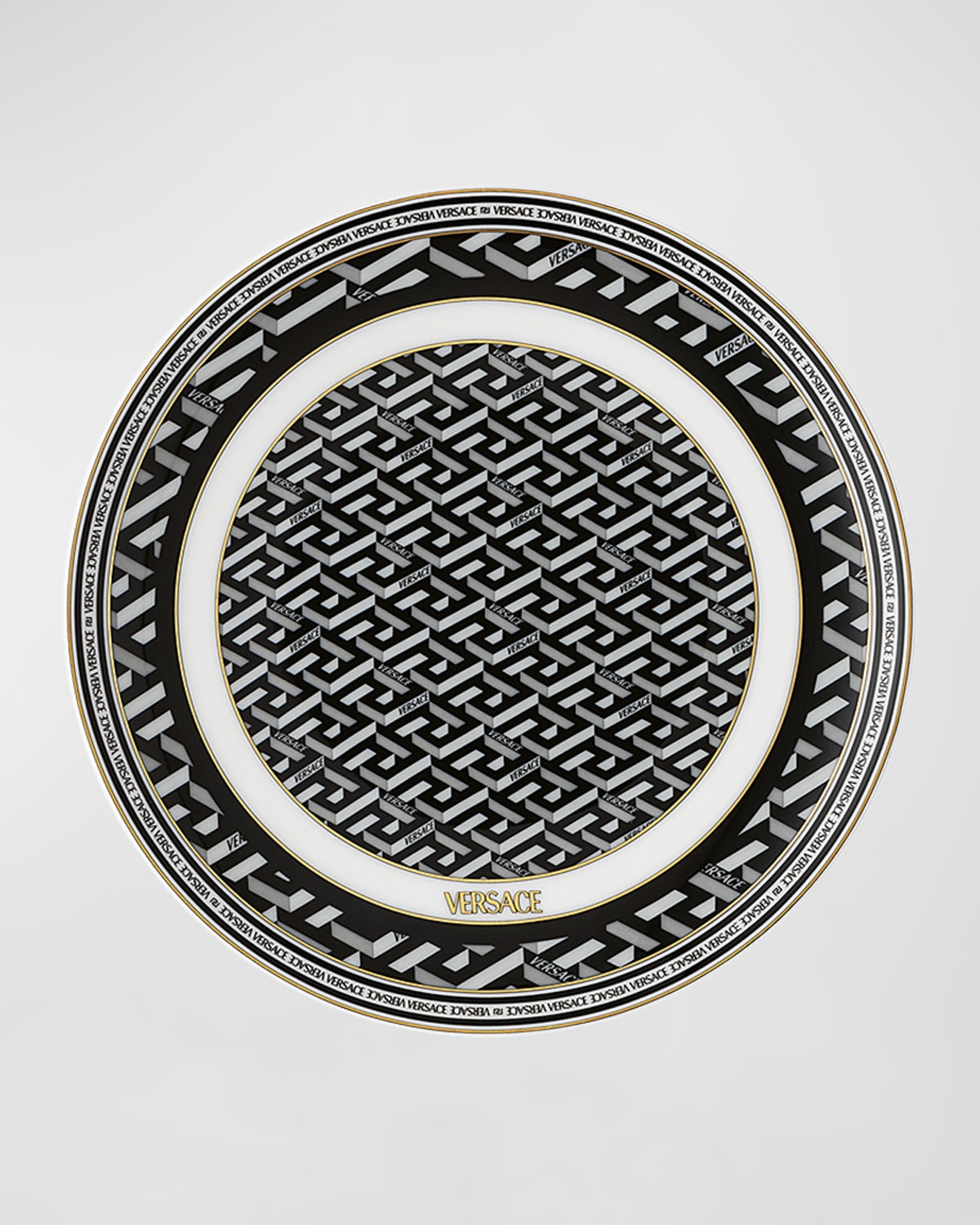 Shop Versace La Greca Signature Bread & Butter Plate In Black