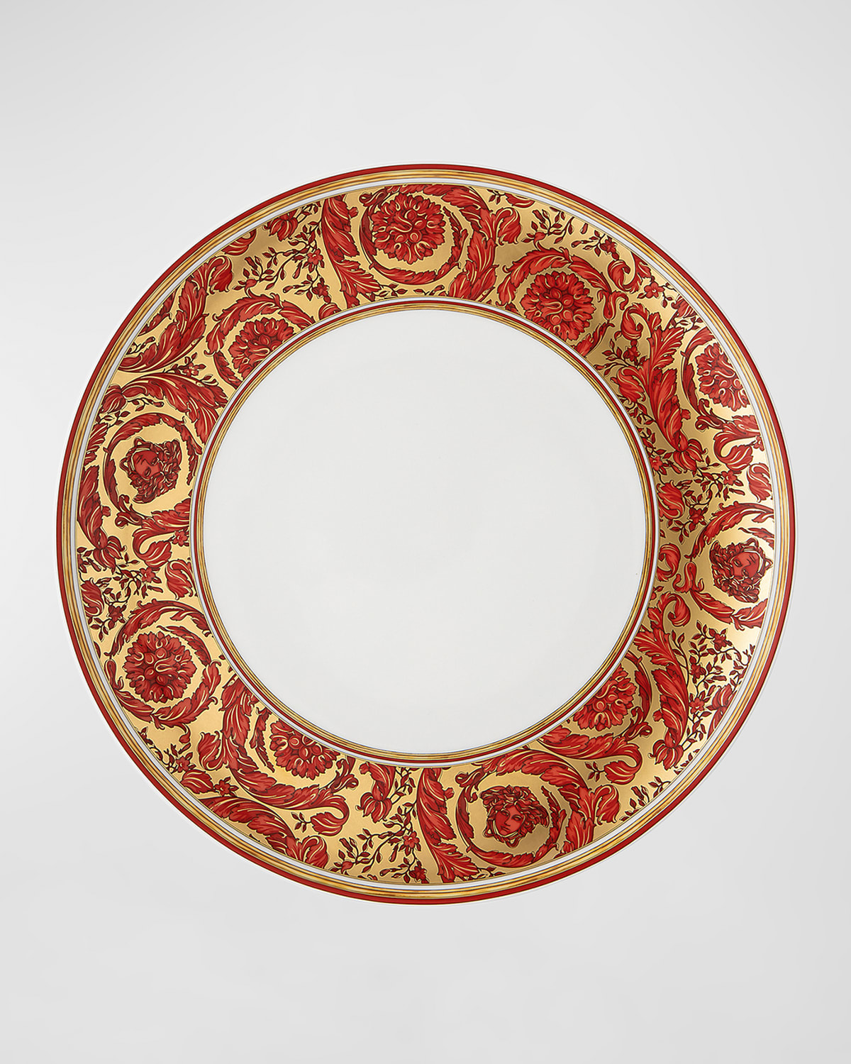 Versace Medusa Garland Dinner Plate In Red/gold
