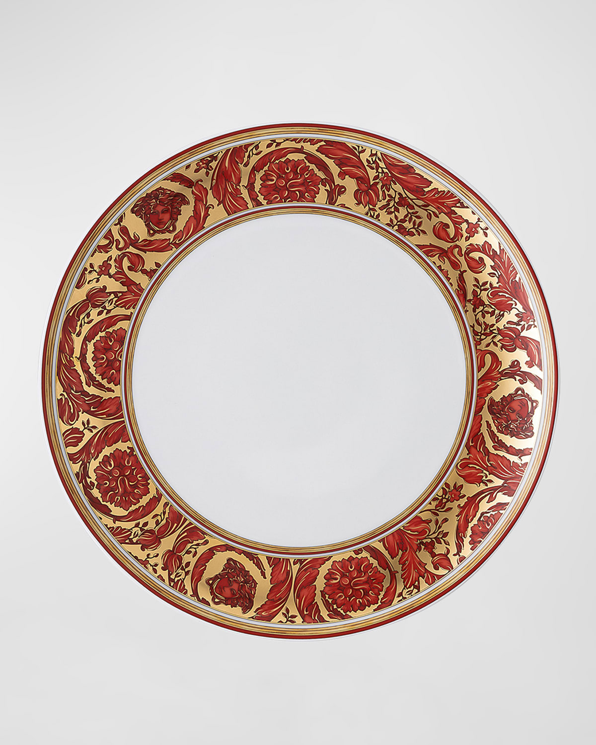 Versace Medusa Garland Red Salad Plate In Red/gold