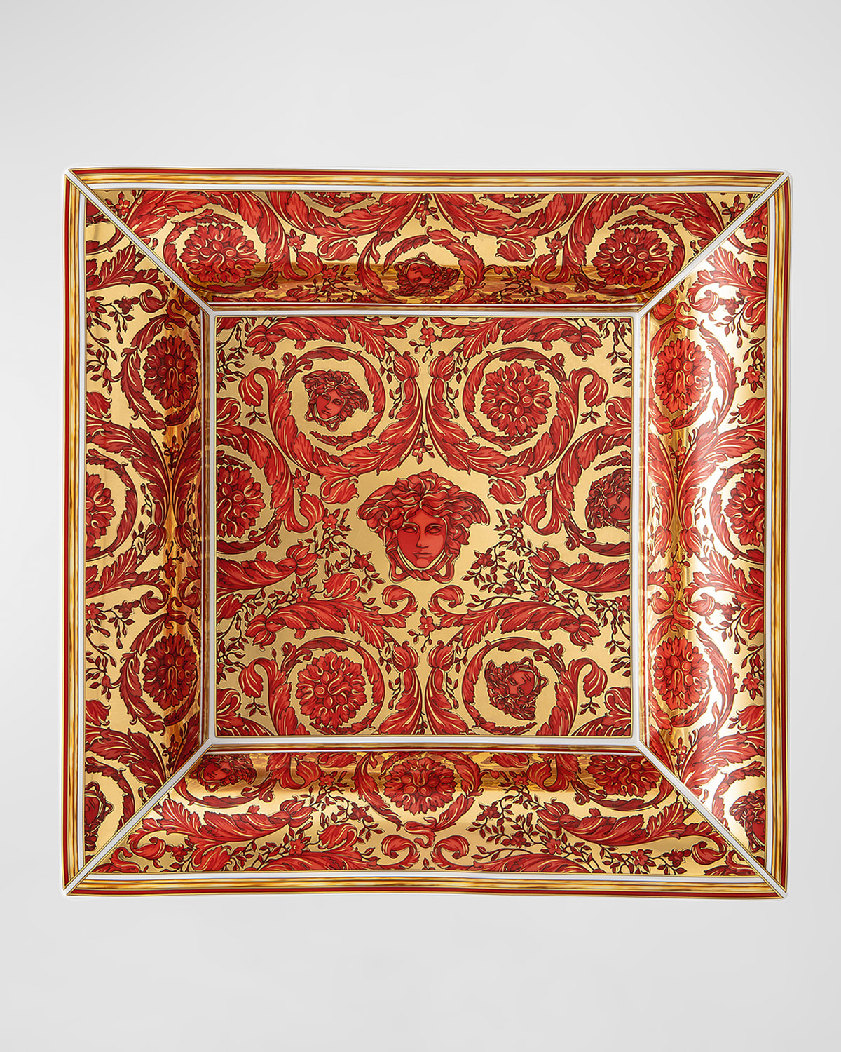 Versace Medusa Garland Red Square Tray