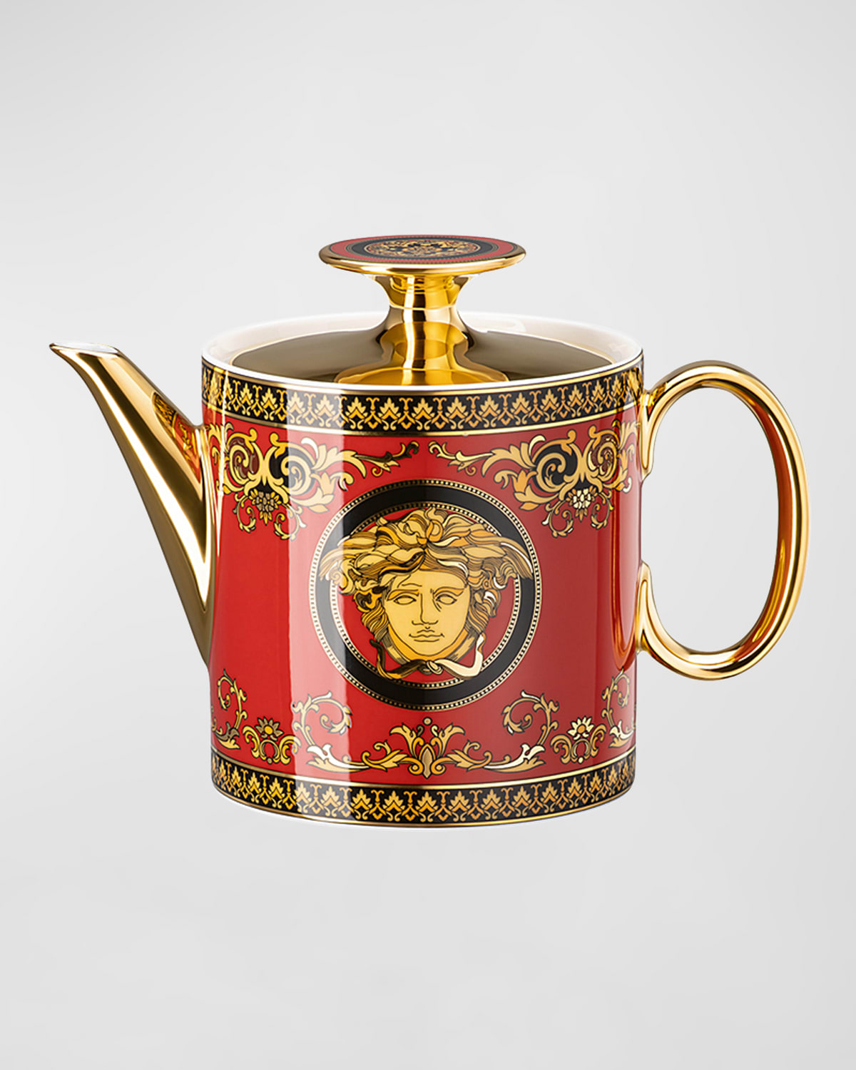 Versace Medusa Red Modern Teapot, 16 Oz.
