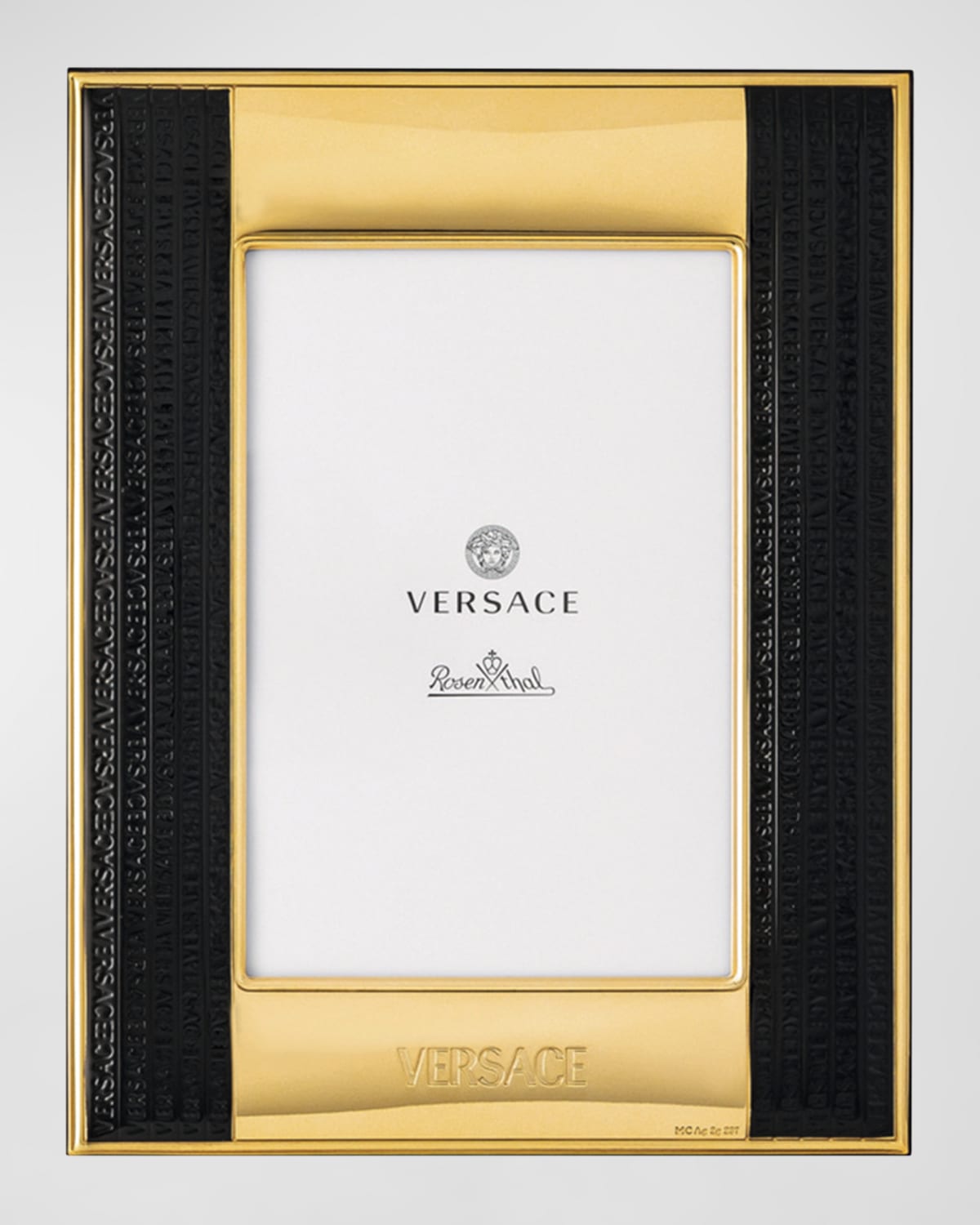 Shop Versace Vhf11 Picture Frame, 4" X 6" In Gold-black