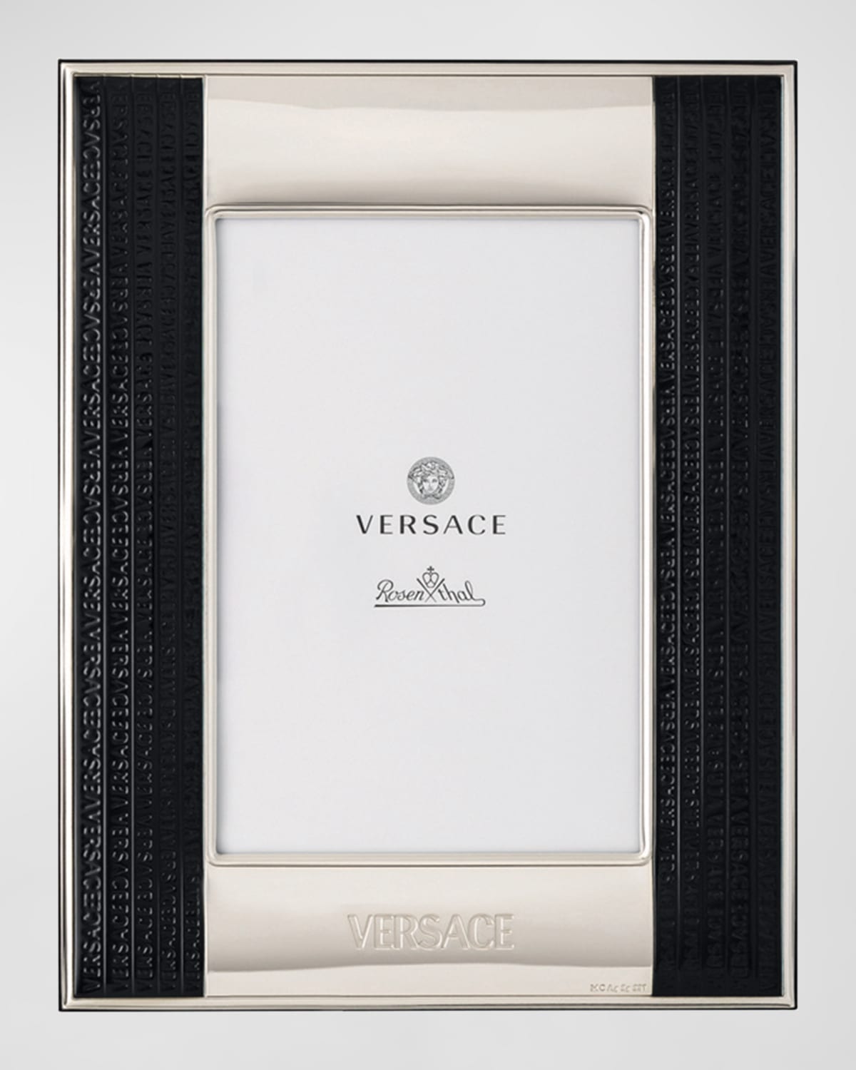 Shop Versace Vhf11 Picture Frame, 4" X 6" In Silver-black