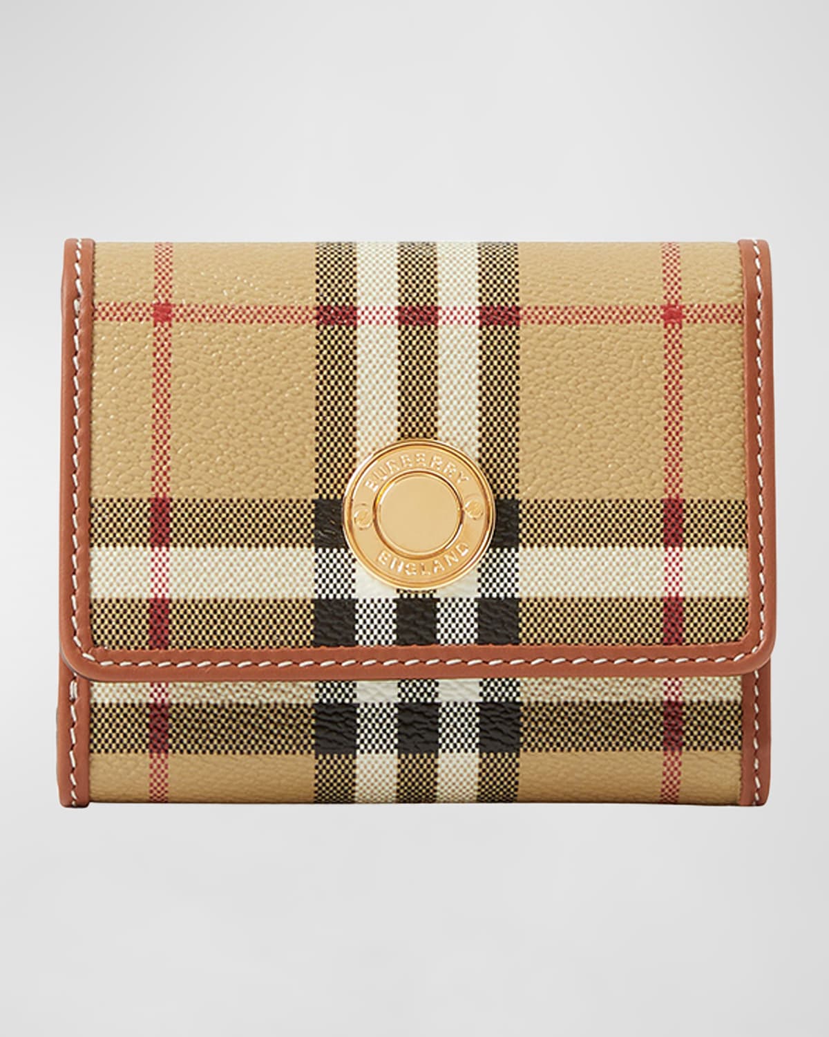 BURBERRY LANCASTER CHECK TRIFOLD WALLET