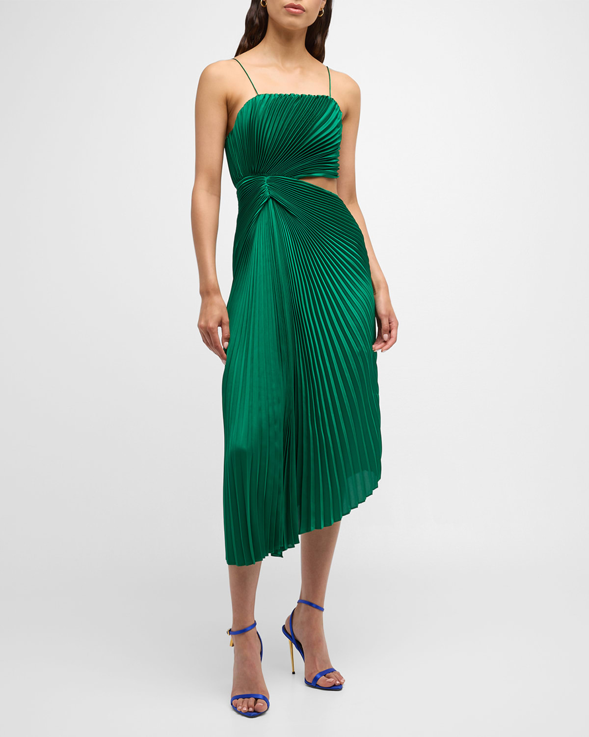 Whistles satin pleated dress online