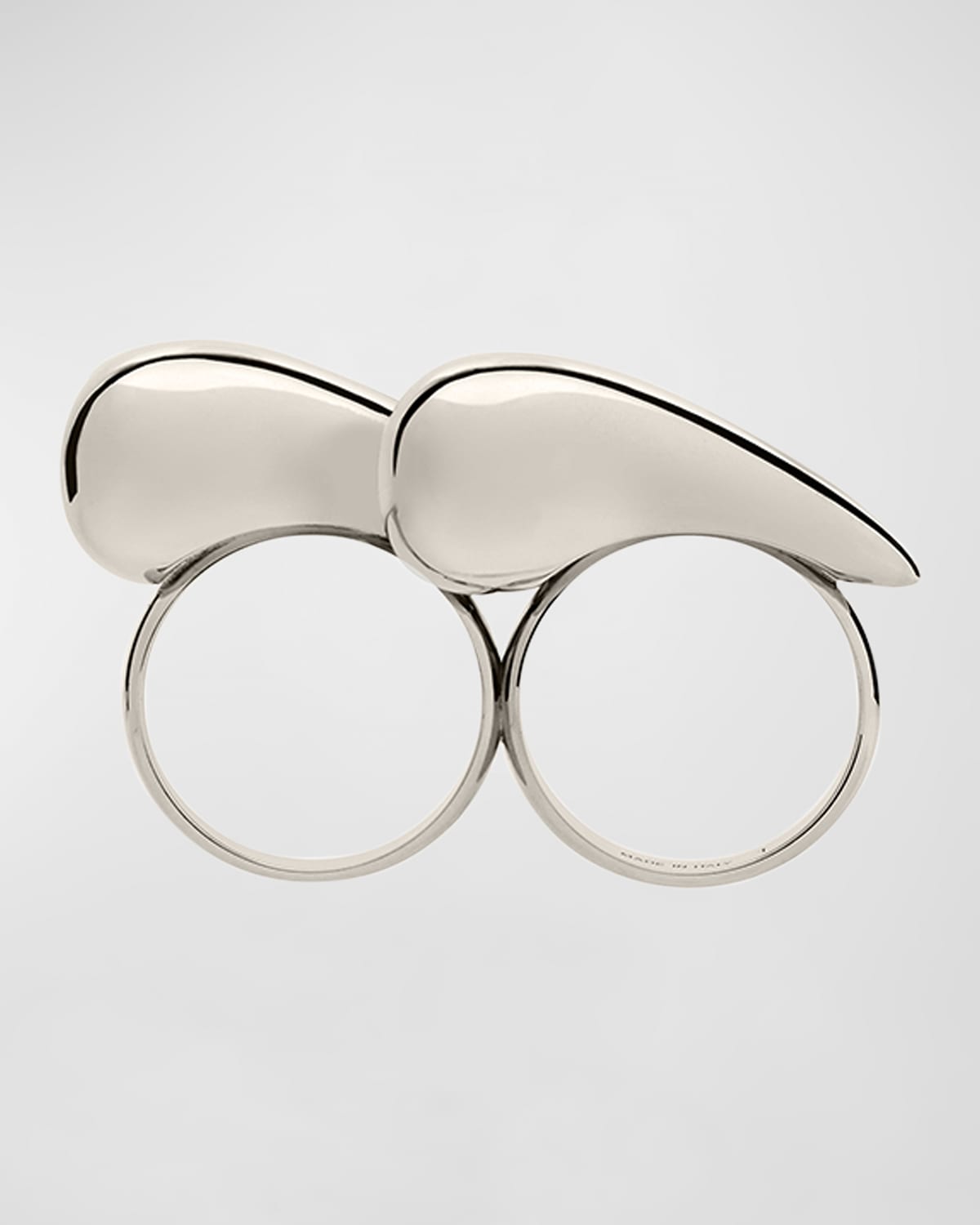 Shop Givenchy Men's G Tears Two-finger Ring In Silvery