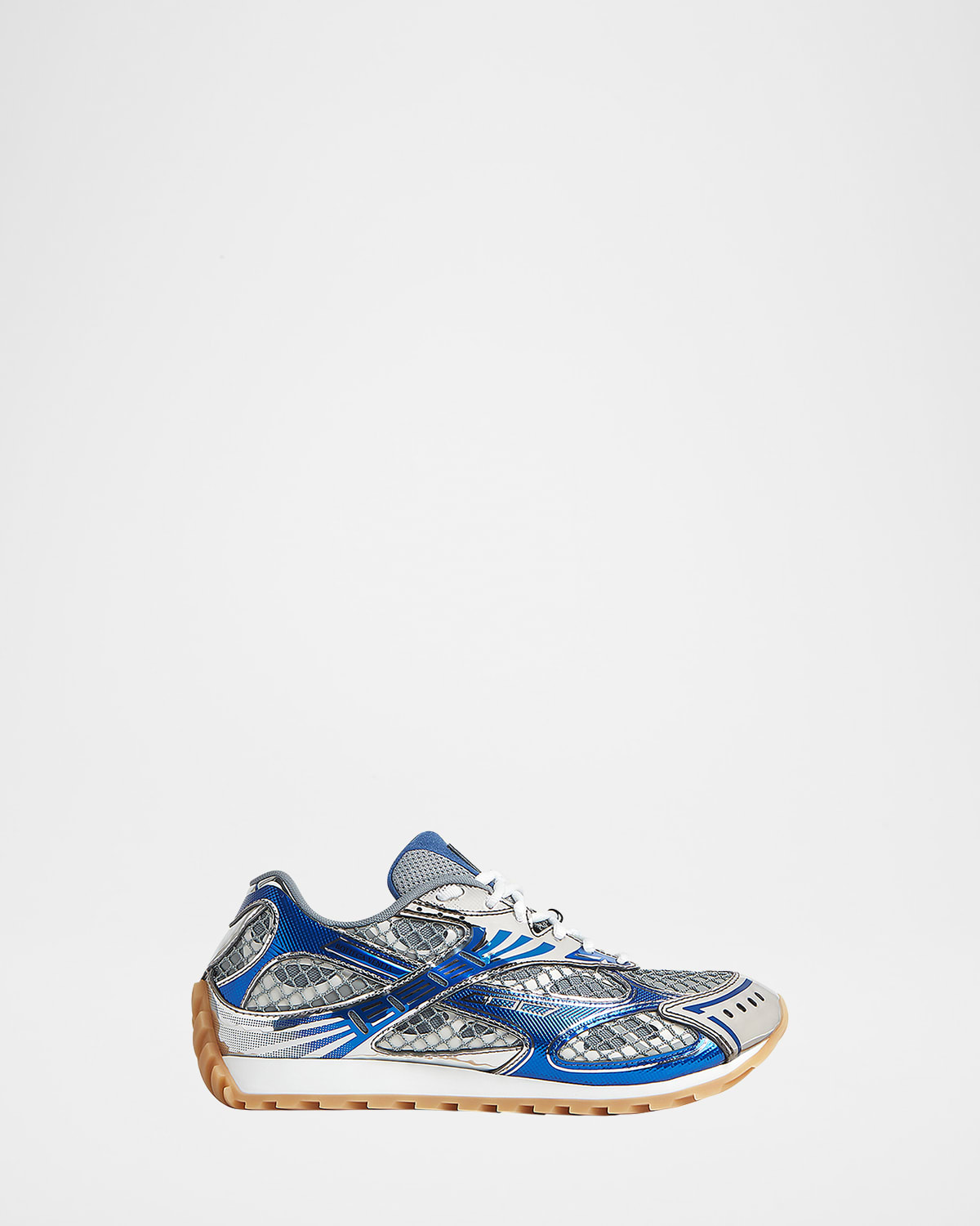 Shop Bottega Veneta Men's Orbit Technical Fishnet Sneakers In Surf-vapor