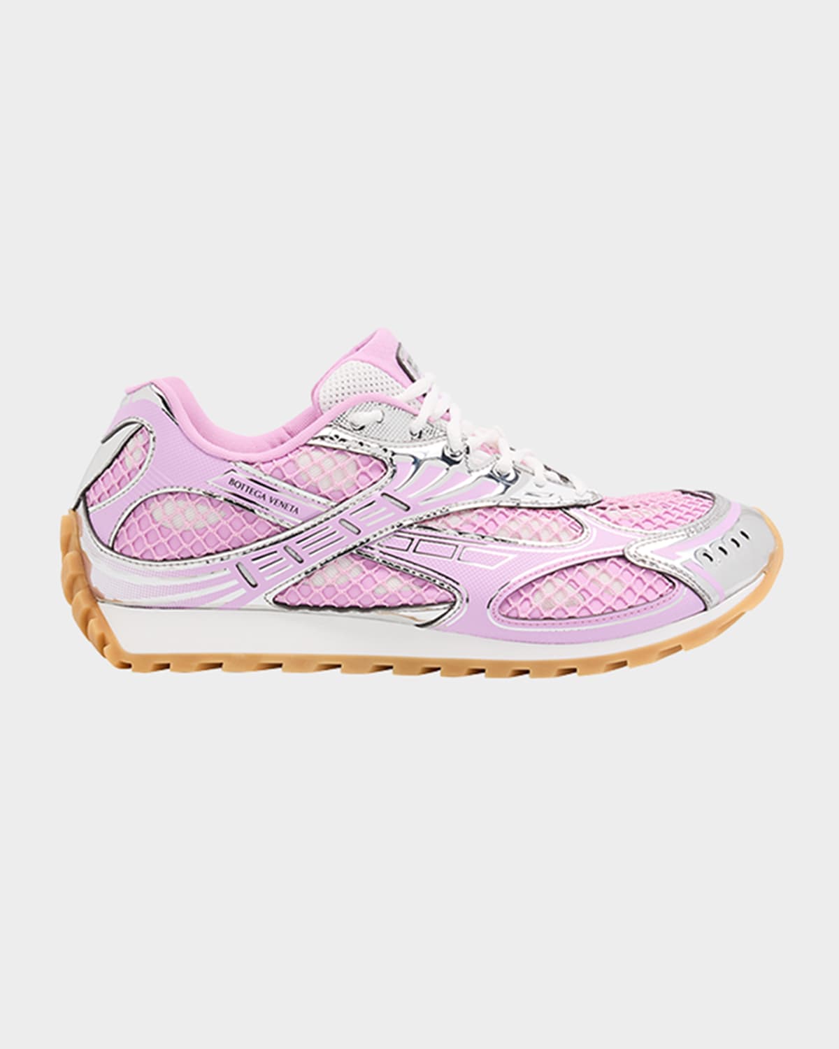 Bottega Veneta Laced Sneakers In Gloss-pink