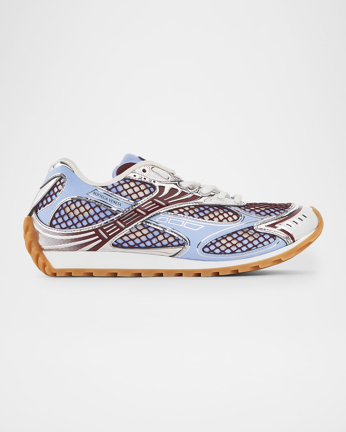 Bottega Veneta Men's Orbit Technical Fishnet Sneakers In Gray