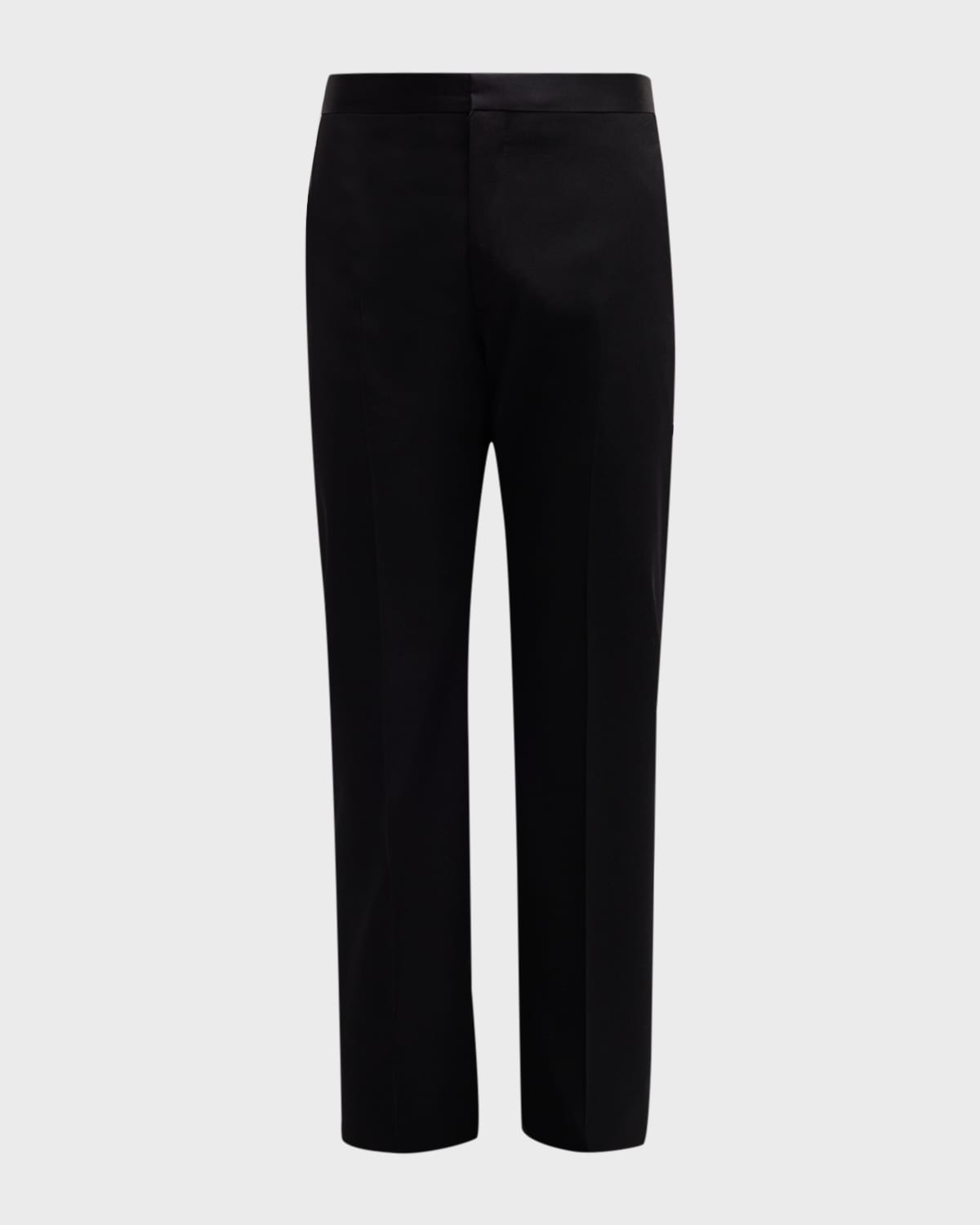 Givenchy Slim Fit Tailored Pants In Wool With Satin In Black