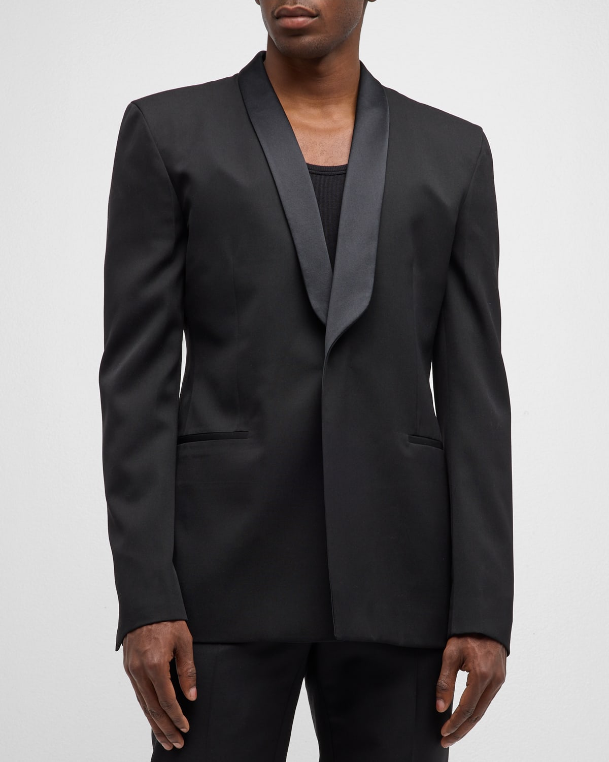 Givenchy 'satin Lapel' Tailored Fit Blazer In Black