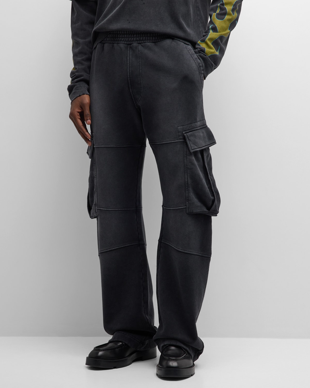 Givenchy Men's Paneled Cargo Sweatpants In Black