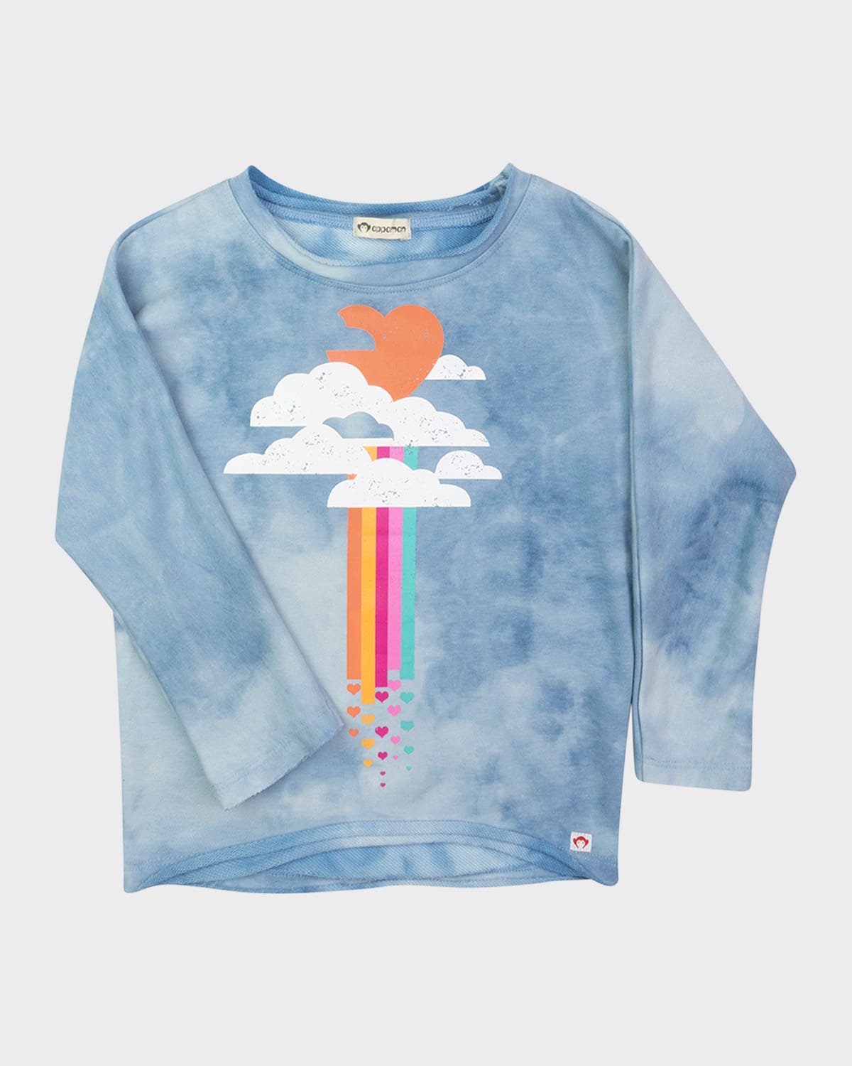 Appaman Kids' Girl's Graphic Rainbow & Clouds T-shirt In Blue Depths